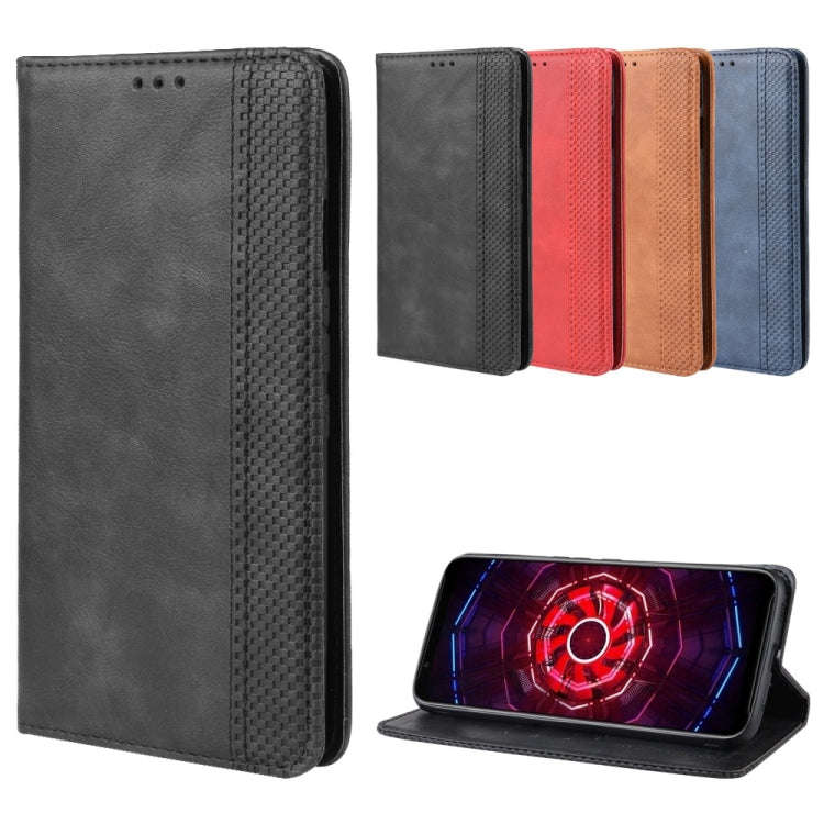 Magnetic Buckle Retro Crazy Horse Texture Horizontal Flip Leather Case for ZTE nubia Red Magic 3,...