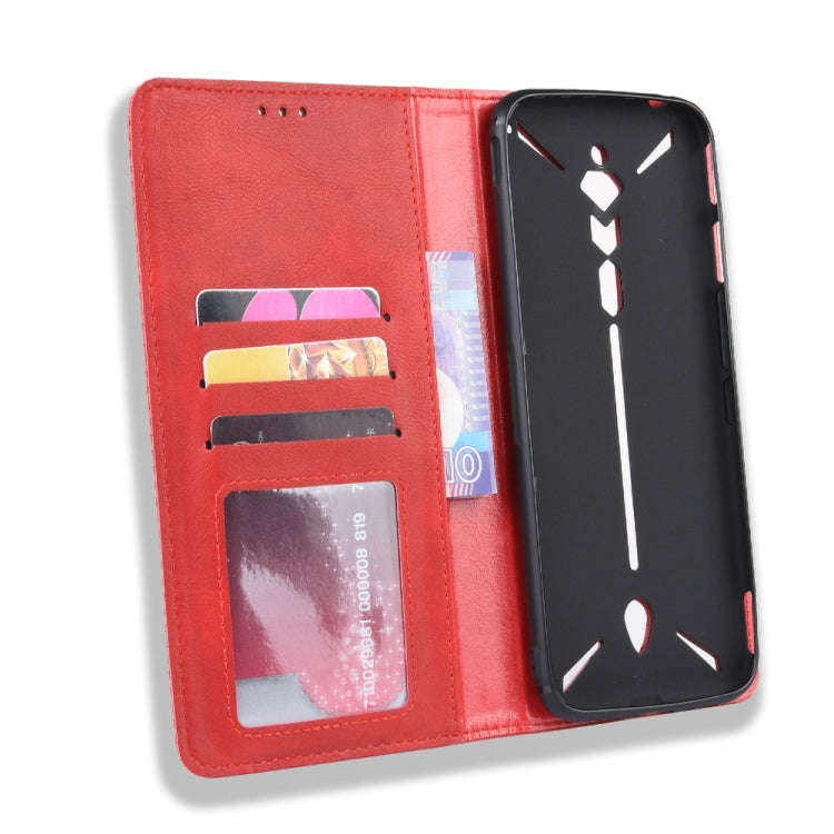Magnetic Buckle Retro Crazy Horse Texture Horizontal Flip Leather Case for ZTE nubia Red Magic 3,...