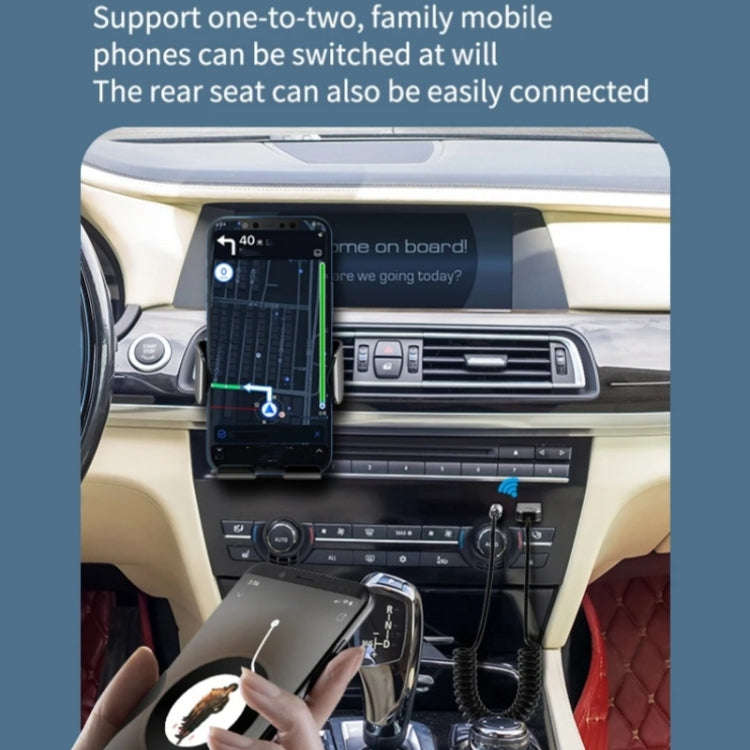 M02 3.5mm AUX Car Audio System Wireless Adapter Car Bluetooth Hands-Free Call Spring Cord