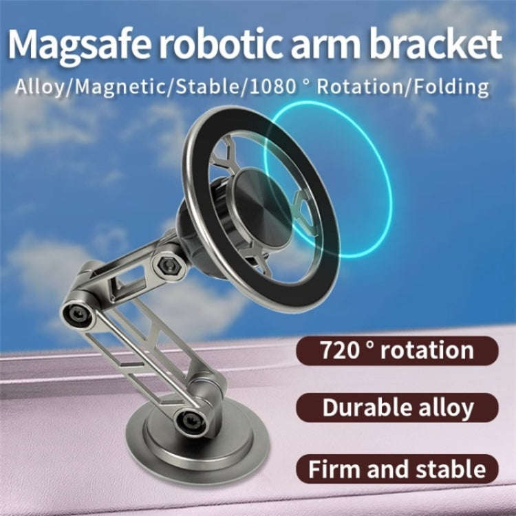 G188 Aluminum Alloy Adjustable Cellphone Stand Car Dashboard Magnetic Phone Holder(Gold)