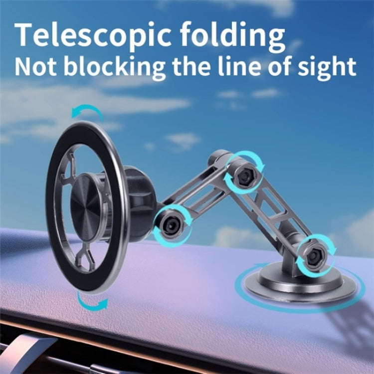 G188 Aluminum Alloy Adjustable Cellphone Stand Car Dashboard Magnetic Phone Holder(Grey)