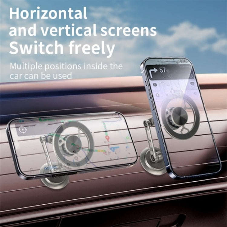 G188 Aluminum Alloy Adjustable Cellphone Stand Car Dashboard Magnetic Phone Holder(Grey)
