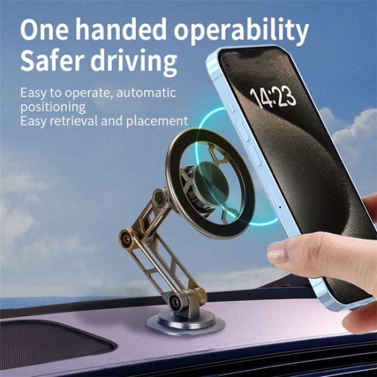 G188 Aluminum Alloy Adjustable Cellphone Stand Car Dashboard Magnetic Phone Holder(Grey)