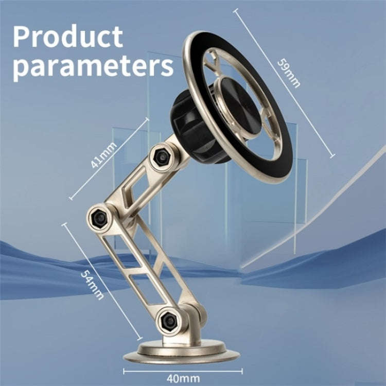 G188 Aluminum Alloy Adjustable Cellphone Stand Car Dashboard Magnetic Phone Holder(Grey)