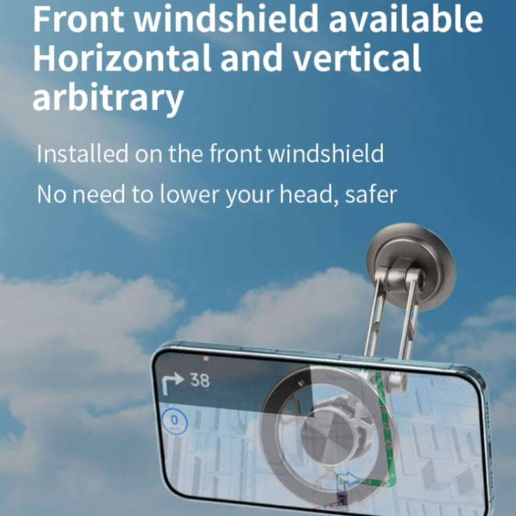 G188 Aluminum Alloy Adjustable Cellphone Stand Car Dashboard Magnetic Phone Holder(Silver)