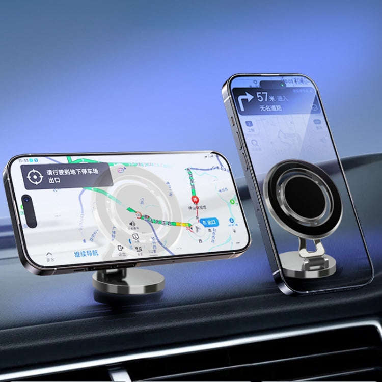 G168 Rotatable Cellphone Stand Car Dashboard Windshield Magnetic Phone Holder(Grey)