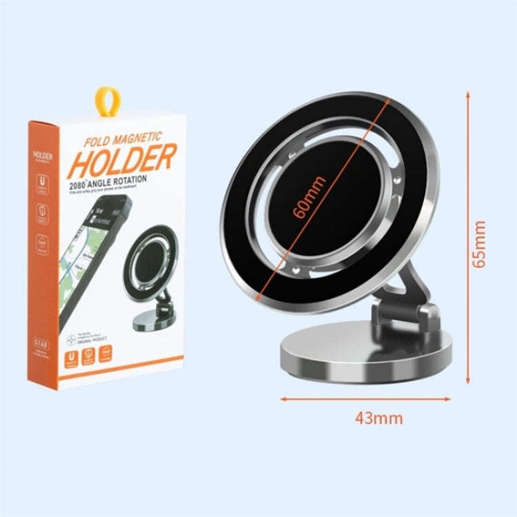 G168 Rotatable Cellphone Stand Car Dashboard Windshield Magnetic Phone Holder(Silver)