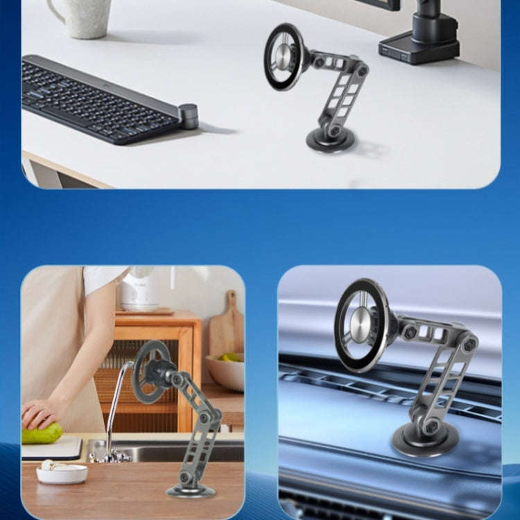 G198 Adjustable Robotic Arm Cellphone Stand Car Dashboard Windshield Magnetic Phone Holder(Silver)