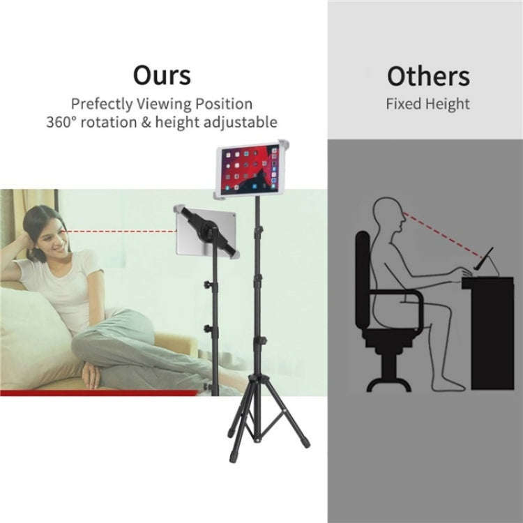 XWJ-LP002 For 7.9-12 inch Tablet Portable 360 Degree Rotation  Aluminum Alloy Tripod
