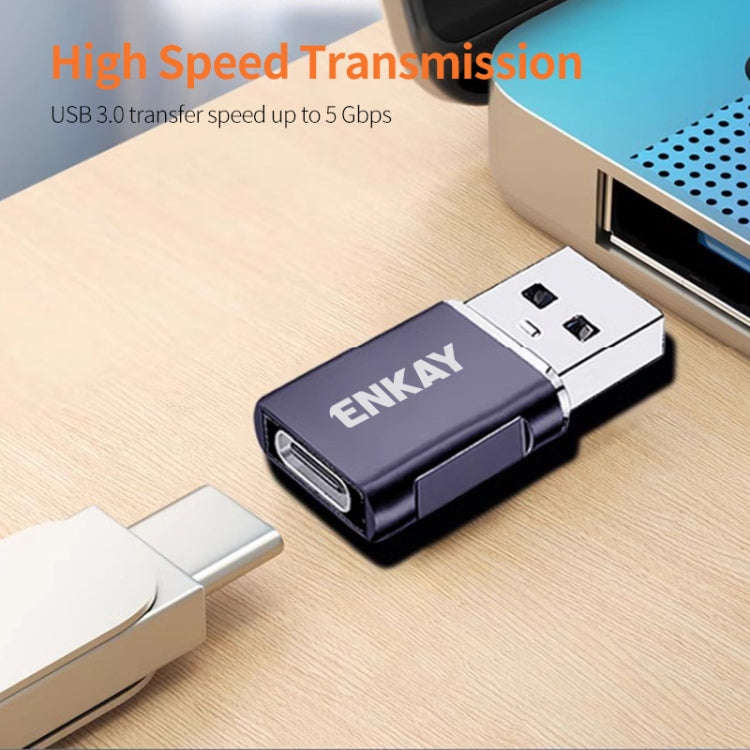ENKAY ENK-AT119 Aluminium Alloy Male USB 3.0 to Female Type-C Data Adapter Converter Support Fast...