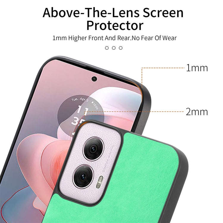 For Motorola Moto G 5G 2024 Retro Magsafe Magnetic PU Back Cover Phone Case(Blue)