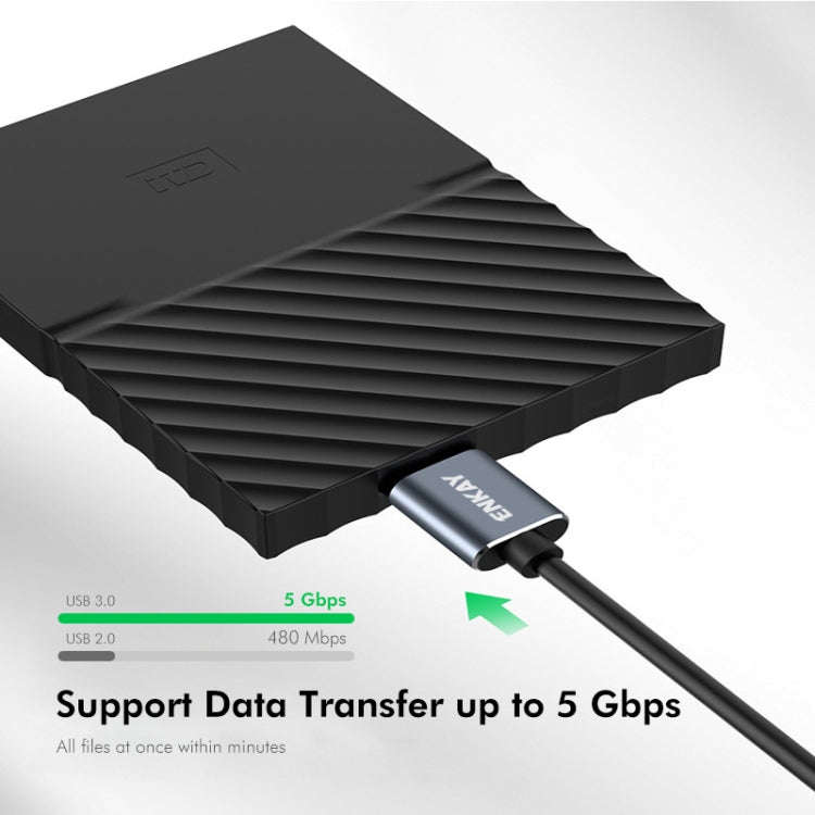 ENKAY USB 3.0 A to USB 3.0 Micro B 5Gbps Data Camera Hard Drive Cable, Length:1.5m