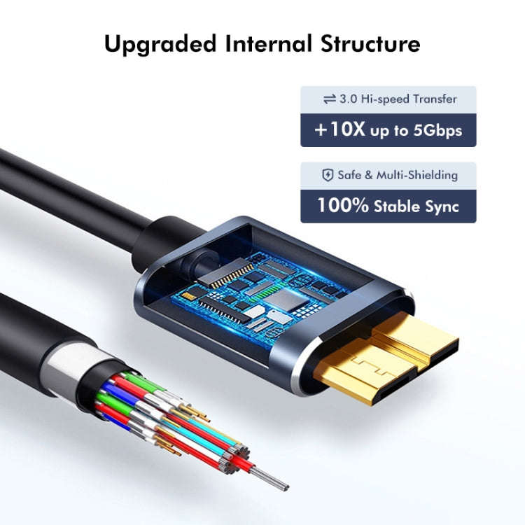 ENKAY USB 3.0 A to USB 3.0 Micro B 5Gbps Data Camera Hard Drive Cable, Length:1.5m