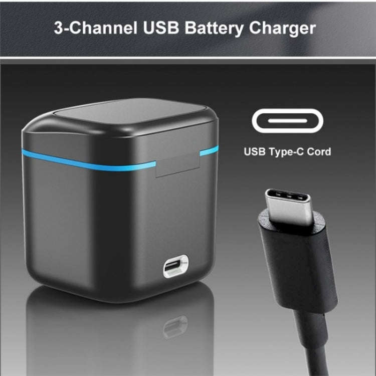 GP-810 Rechargeable 3-Battery Charger Station Storage Case for GoPro HERO5 /6 /7 /8
