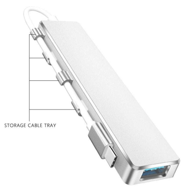 ADS-301C USB-C / Type-C to USB-C + USB 3.0 + 3 x USB 2.0 Expander HUB(Silver)