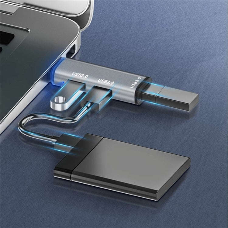 ADS-302A 3 in 1 USB to USB 3.0 / 2.0 Hub Expansion Station USB Adapter(Silver)