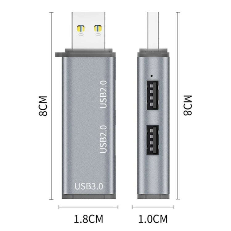 ADS-302A 3 in 1 USB to USB 3.0 / 2.0 Hub Expansion Station USB Adapter(Grey)