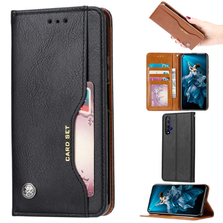 Knead Skin Texture Horizontal Flip Leather Case for Huawei Honor 20, with Photo Frame & Holder & ...