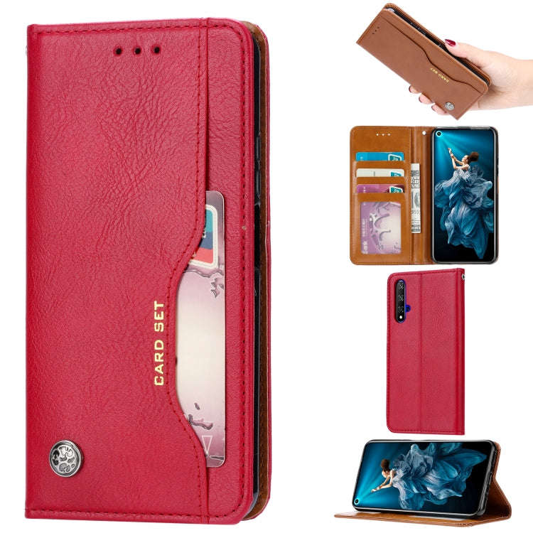 Knead Skin Texture Horizontal Flip Leather Case for Huawei Honor 20, with Photo Frame & Holder & ...