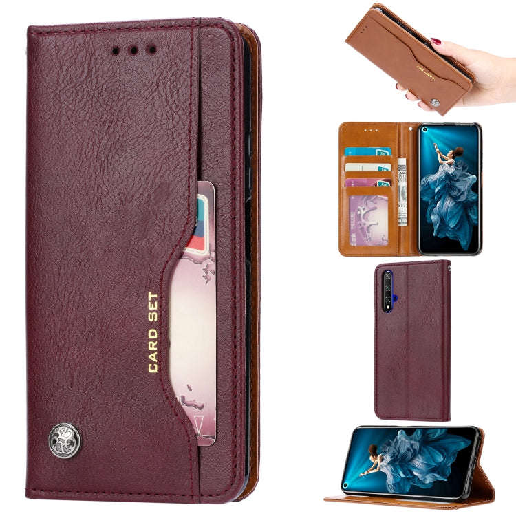 Knead Skin Texture Horizontal Flip Leather Case for Huawei Honor 20, with Photo Frame & Holder & ...