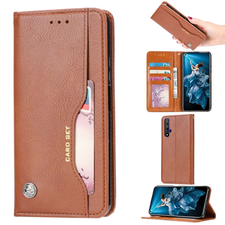 Knead Skin Texture Horizontal Flip Leather Case for Huawei Honor 20, with Photo Frame & Holder & ...