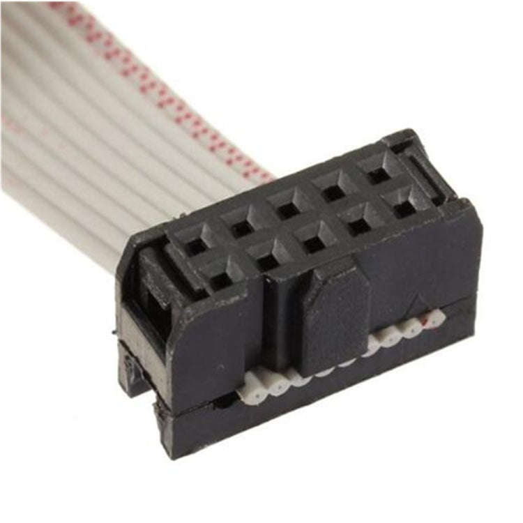 JUNSUNMAY DB9 9Pin Male to IDC 10Pin Female Ribbon Cable RS232 Serial Header Flat Cable, 28cm