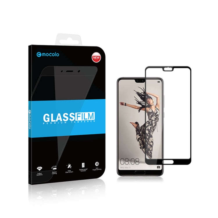 mocolo 0.33mm 9H 2.5D Full Glue Tempered Glass Film for Huawei P20(Black)