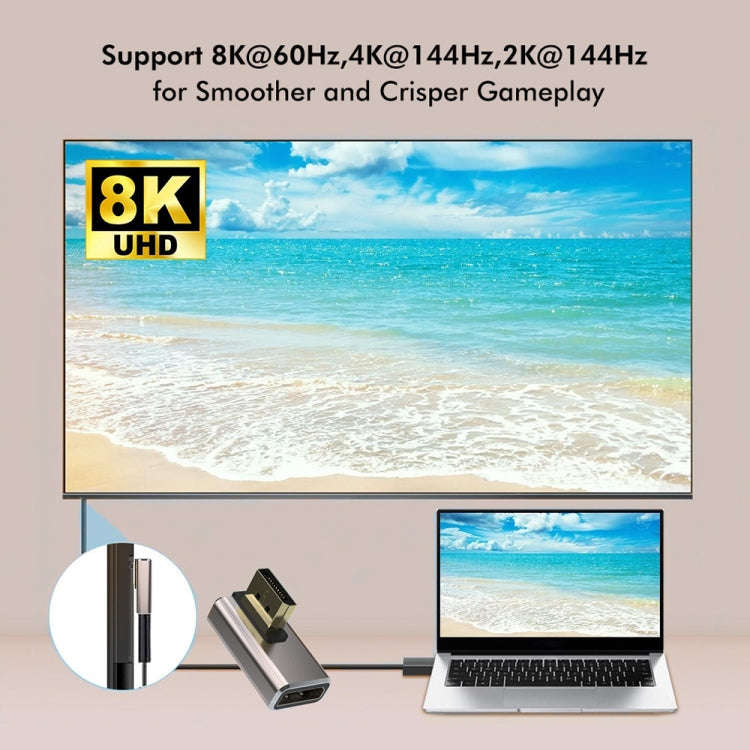 JUNSUNMAY 8K@60Hz PD1.4 Male Displayport to Female Displayport Adapter Converter, Style:A