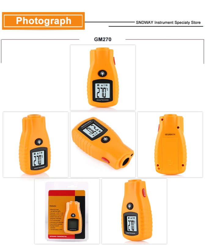 GM270 Digital Non-Contact IR Infrared Laser Temperature Thermometer