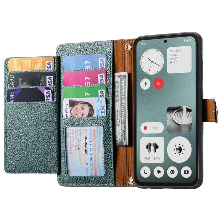 For Nothing CMF Phone 1 Love Zipper Lanyard Leather Phone Case(Green)