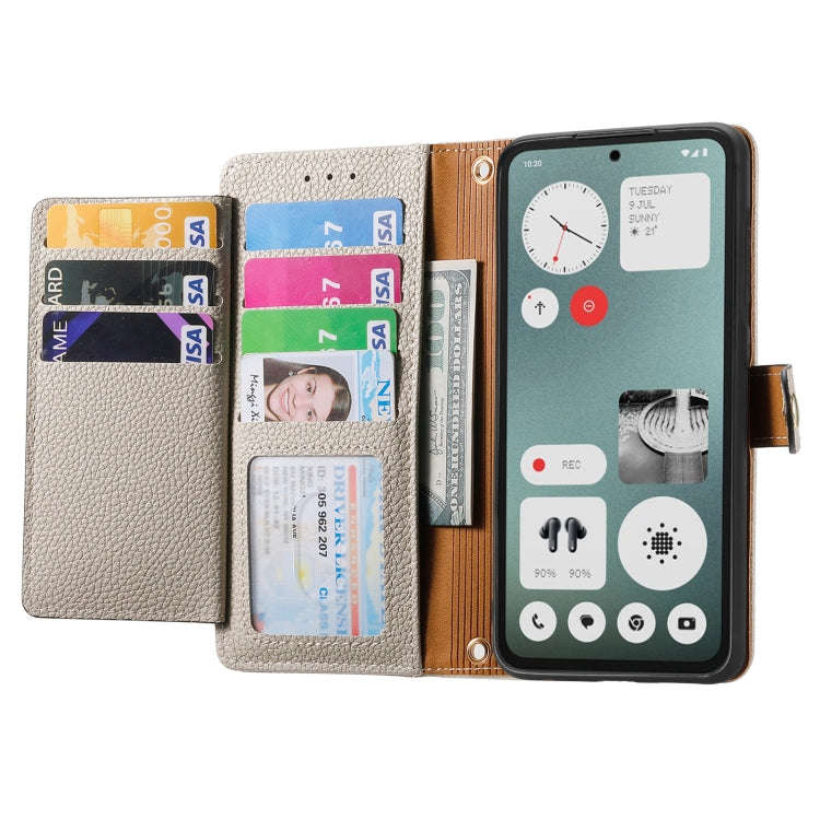 For Nothing CMF Phone 1 Love Zipper Lanyard Leather Phone Case(Gray)