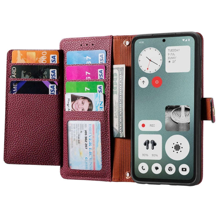 For Nothing CMF Phone 1 Love Zipper Lanyard Leather Phone Case(Red)