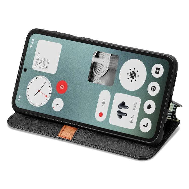For Nothing CMF Phone 1 Cubic Grid Pressed Magnetic Leather Phone Case(Black)