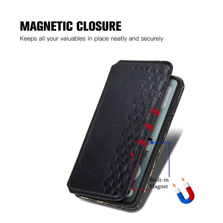 For Nothing CMF Phone 1 Cubic Grid Pressed Magnetic Leather Phone Case(Black)