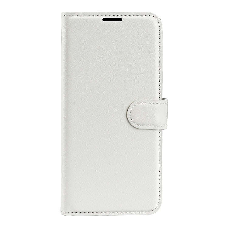 For TCL 501 Litchi Texture Horizontal Flip Leather Phone Case with Holder(White)