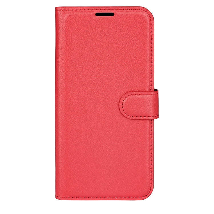 For TCL 501 Litchi Texture Horizontal Flip Leather Phone Case with Holder(Red)