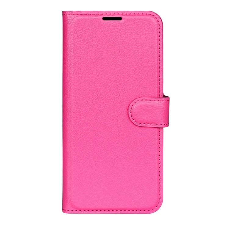 For TCL 501 Litchi Texture Horizontal Flip Leather Phone Case with Holder(Rose red)