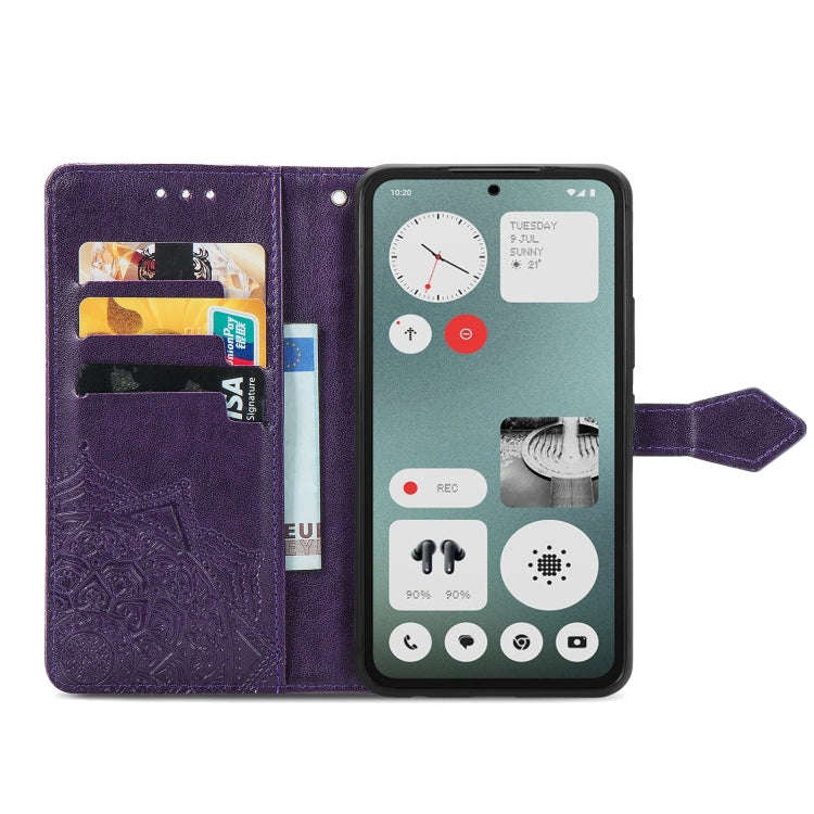 For Nothing CMF Phone 1 Mandala Flower Embossed Leather Phone Case(Purple)