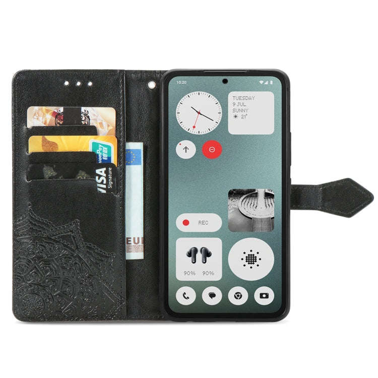 For Nothing CMF Phone 1 Mandala Flower Embossed Leather Phone Case(Black)