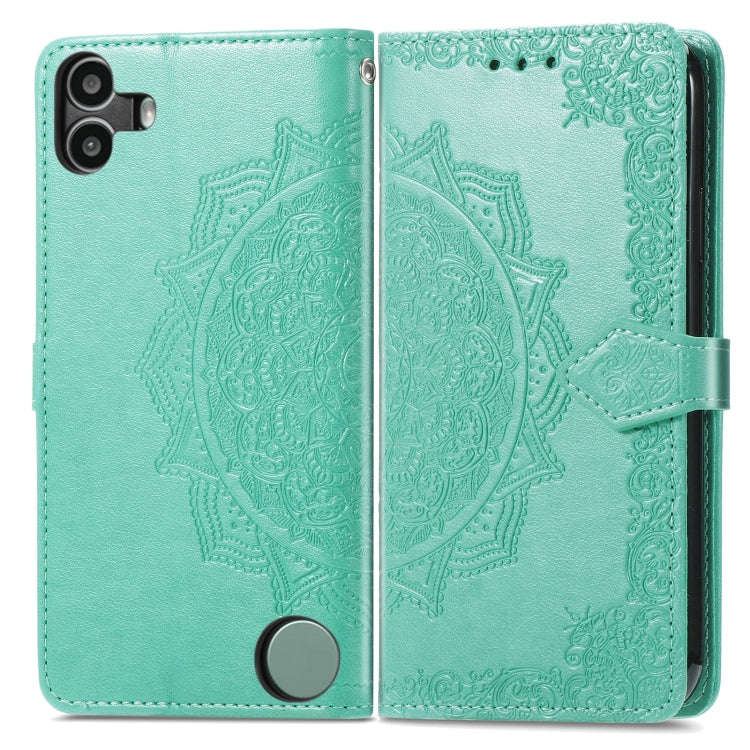 For Nothing CMF Phone 1 Mandala Flower Embossed Leather Phone Case(Green)