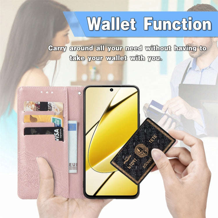 For Nothing CMF Phone 1 Mandala Flower Embossed Leather Phone Case(Rose Gold)