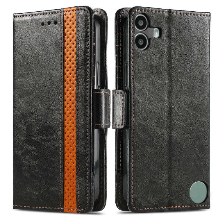 For Nothing CMF Phone 1 CaseNeo Splicing Dual Magnetic Buckle Leather Phone Case(Black)