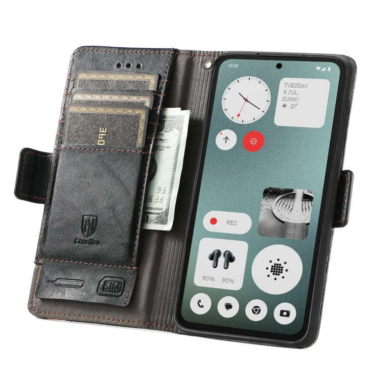 For Nothing CMF Phone 1 CaseNeo Splicing Dual Magnetic Buckle Leather Phone Case(Black)
