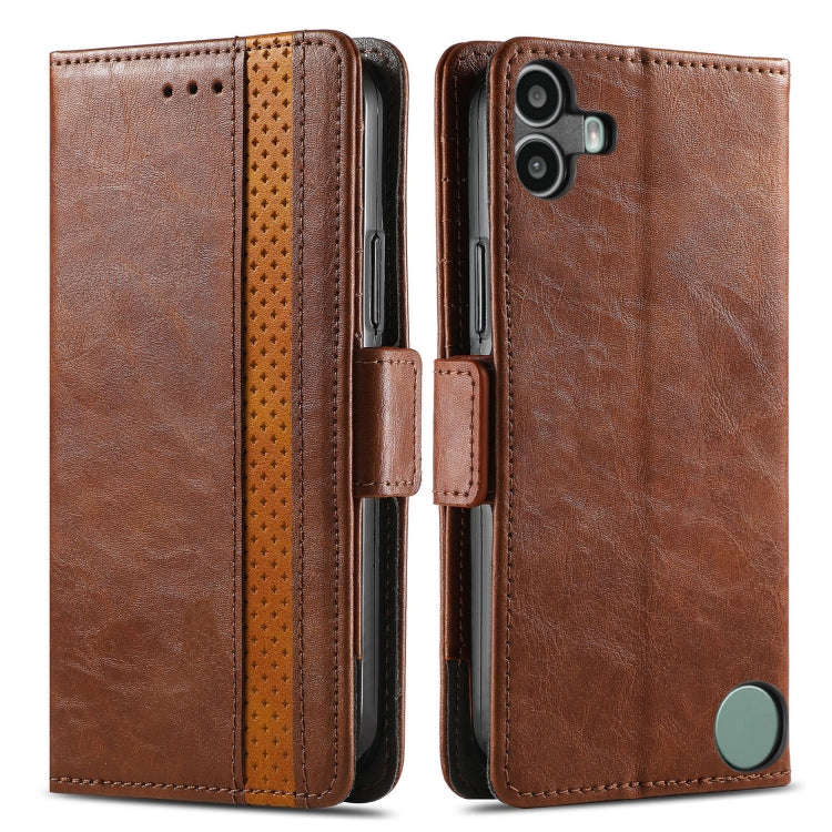For Nothing CMF Phone 1 CaseNeo Splicing Dual Magnetic Buckle Leather Phone Case(Brown)