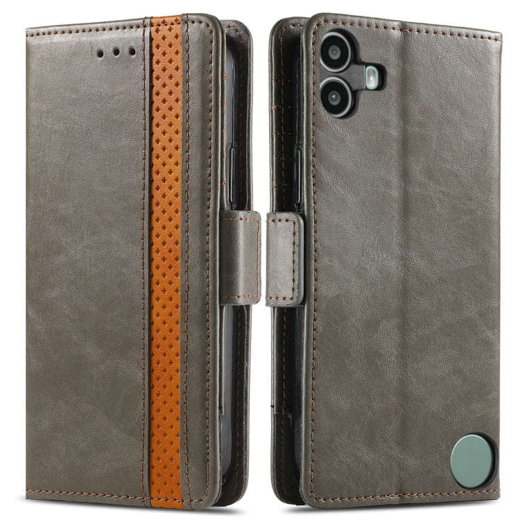 For Nothing CMF Phone 1 CaseNeo Splicing Dual Magnetic Buckle Leather Phone Case(Gray)
