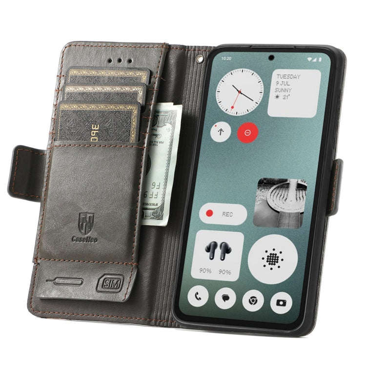For Nothing CMF Phone 1 CaseNeo Splicing Dual Magnetic Buckle Leather Phone Case(Gray)
