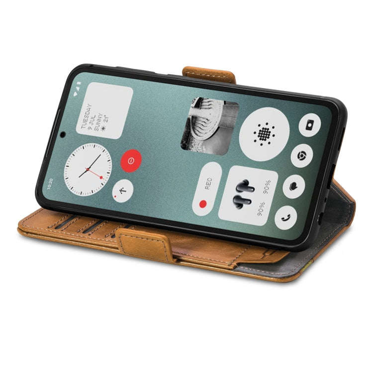 For Nothing CMF Phone 1 CaseNeo Splicing Dual Magnetic Buckle Leather Phone Case(Khaki)