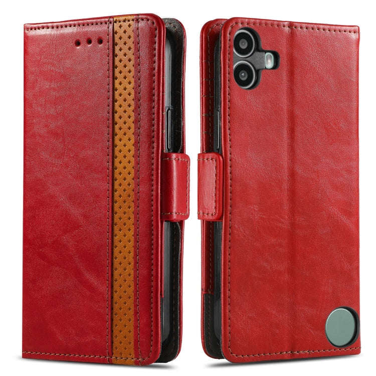 For Nothing CMF Phone 1 CaseNeo Splicing Dual Magnetic Buckle Leather Phone Case(Red)