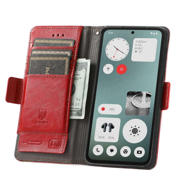 For Nothing CMF Phone 1 CaseNeo Splicing Dual Magnetic Buckle Leather Phone Case(Red)