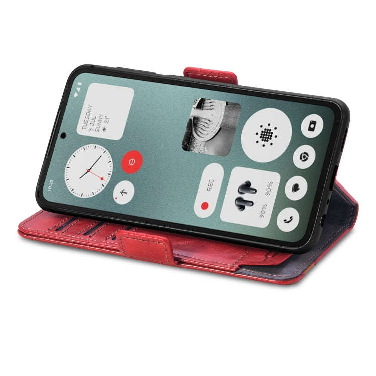 For Nothing CMF Phone 1 CaseNeo Splicing Dual Magnetic Buckle Leather Phone Case(Red)